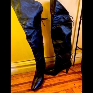 Guess black leather over the knees Boots. 4” heels